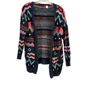 Divided by H&M Women's Aztec Knit‎ Cardigan Sweater Size 4 Multicolor